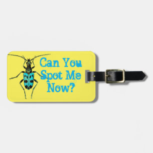 "Kannst du mich jetzt treffen" Blaue Gepunktete Kä Gepäckanhänger