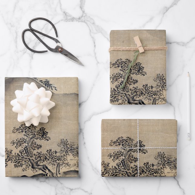 Kano Chikanobu Landschaftsschutzpapier Geschenkpapier Set (Vorderseite)