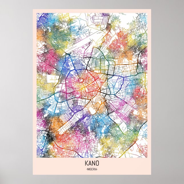 Kano Nigeria City Map Poster (Vorne)