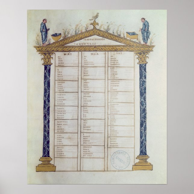 Kanon der Evangelisten, aus der Ebbo Poster (Vorne)