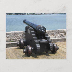 Kanone über Burgmauer Postkarte