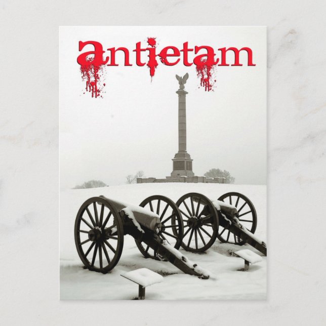 Kanonen auf dem Schlachtfeld von Antietam, MA Postkarte (Vorderseite)