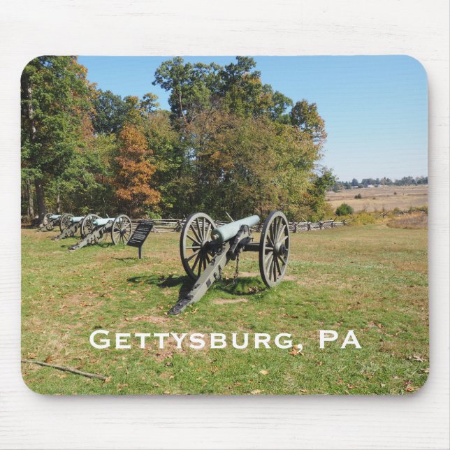 Kanonenreihe auf dem Schlachtfeld von Gettysburg Mousepad (Vorne)
