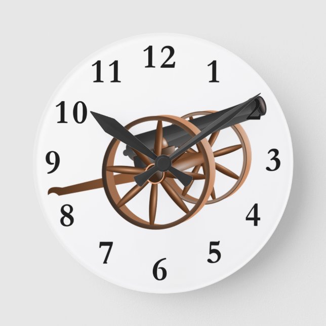 Kanonenuhr Runde Wanduhr (Vorderseite)