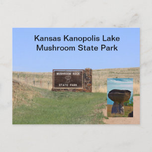 Kanopolis Lake Mushroom Staat Park POST CARD Postkarte