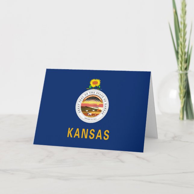 Kansan Flag & Seal, Flag of Kansas Karte (Vorderseite)