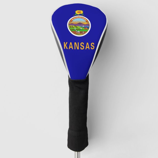 Kansan-Flagge, amerikanische Staatsflagge Golf Headcover (Vorderseite)