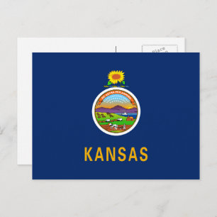 Kansan-Flagge, Flagge Kansas Postkarte
