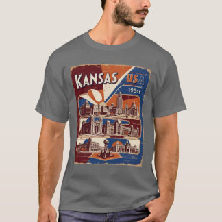 Kansas 1950er Jahre USA Vintage Retro Tourismus T-Shirt