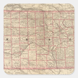 Kansas 3 quadratischer aufkleber
