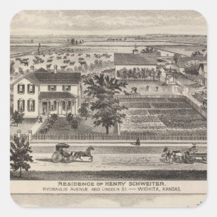 Kansas 7 quadratischer aufkleber