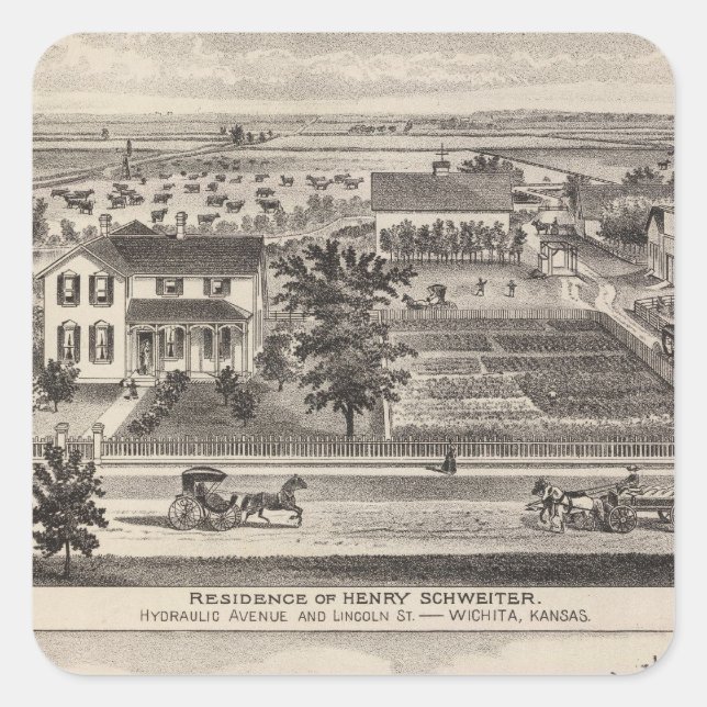 Kansas 7 quadratischer aufkleber (Vorderseite)