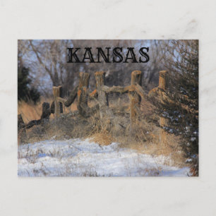 Kansas Alte Holzzaun Post Card Postkarte