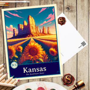 Kansas Anime-Stil Cel-Schattierte Postkarte