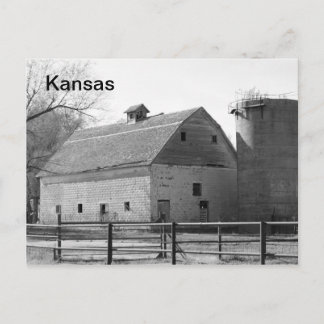 Kansas Barn und Silo Postkarte
