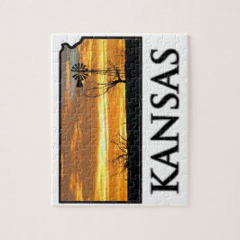 Kansas-Bauernhof-Windmühle Puzzle