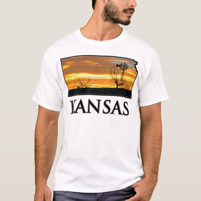 Kansas-Bauernhof-Windmühle T-Shirt (Vorderseite)