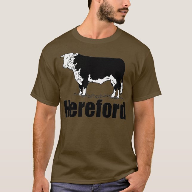 Kansas Cattle Farm Beef Hereford Cow T-Shirt (Vorderseite)