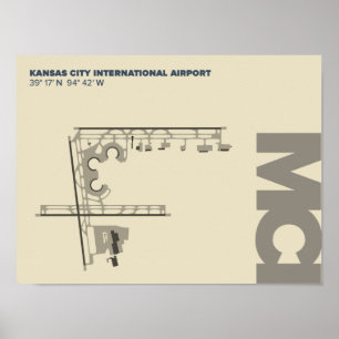 Kansas City Airport (MCI) Diagramm Poster