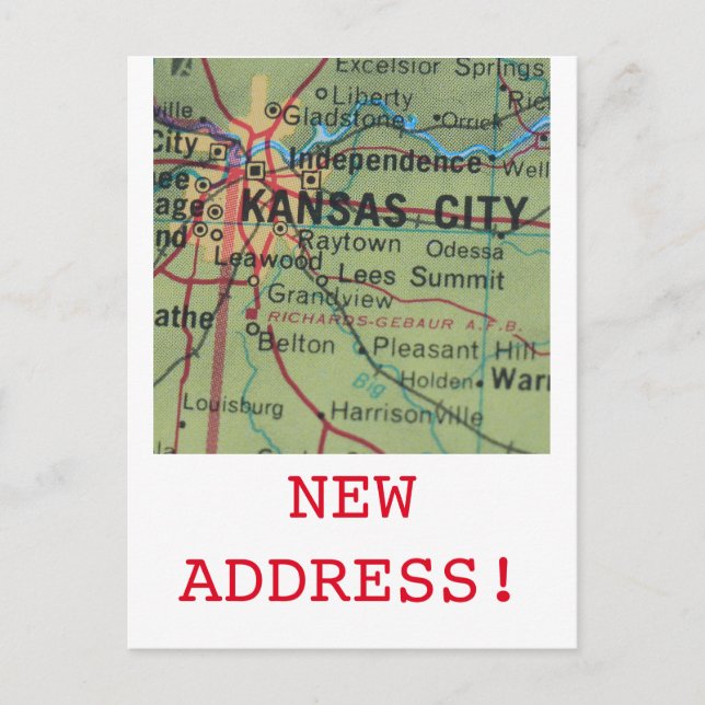 Kansas City Ankündigung neuer Adresse (Vorderseite)