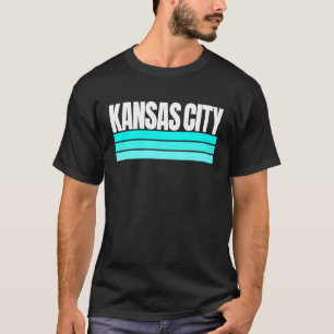 Kansas City Aquamarin White Retro Stripes Heimat K T-Shirt