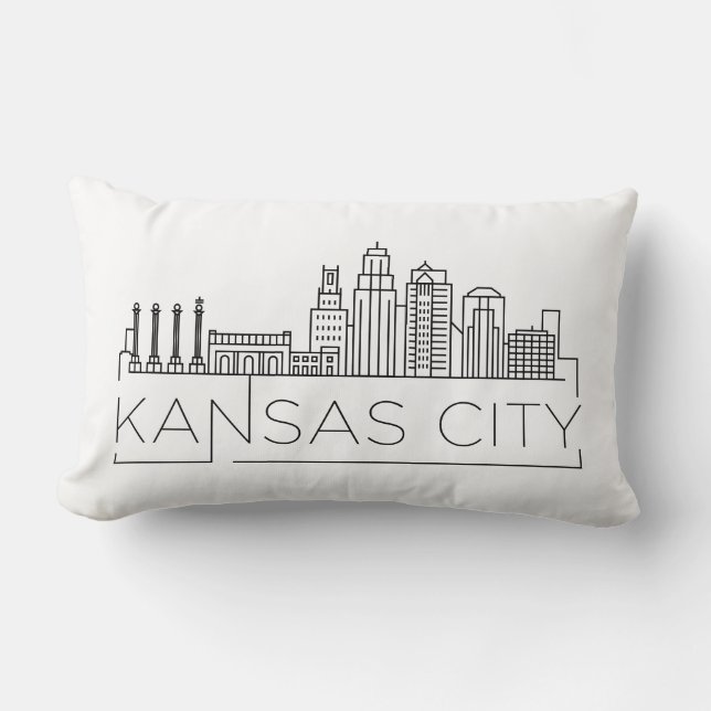 Kansas City, Arkansas Skyline Lumbar Pillow Lendenkissen (Vorderseite)