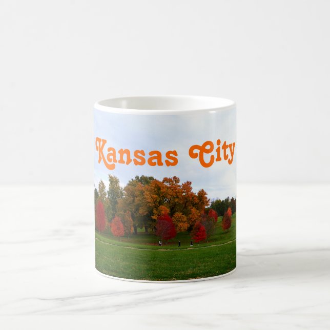 Kansas City farbenfrohe Herbstblätter Tasse (Mittel)
