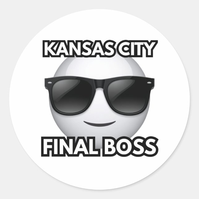 Kansas City Final Boss Cool Emoji Sticker (Vorderseite)