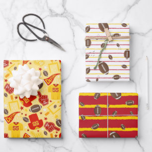 Kansas City Football Wrapping Paper Geschenkpapier Set