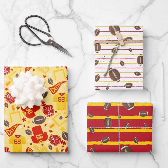 Kansas City Football Wrapping Paper Geschenkpapier Set (Vorderseite)