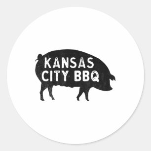 Kansas City Grillen _1 Runder Aufkleber