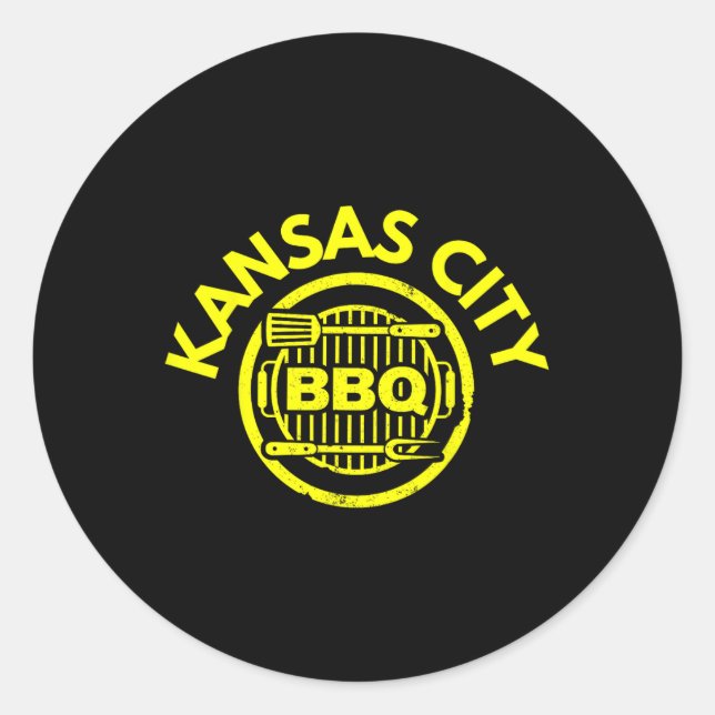 Kansas City Grillen - I Liebe Barbecue Runder Aufkleber (Vorderseite)