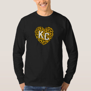 Kansas City Kc Herz Animal Style Retro Cheetah Lo T-Shirt
