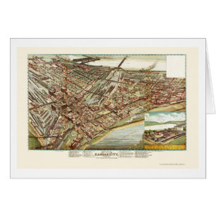 Kansas City, KS panoramische Karte - 1895