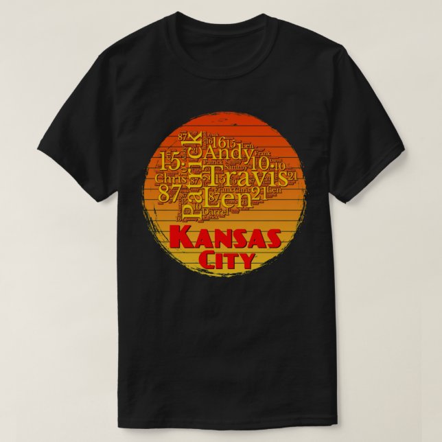 Kansas City Lover Chief Fan zu Retro Sunset T-Shirt (Design vorne)
