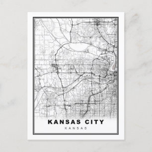 Kansas City Map Feiertagspostkarte