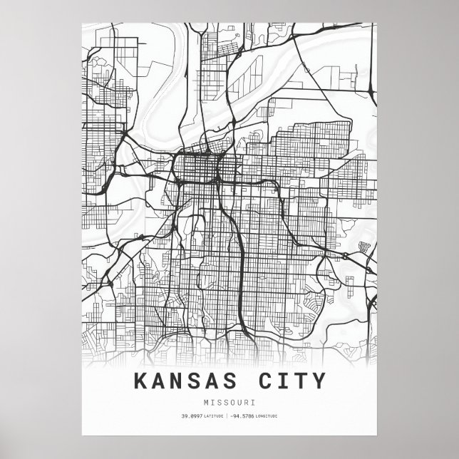 Kansas City Map Poster (Vorne)
