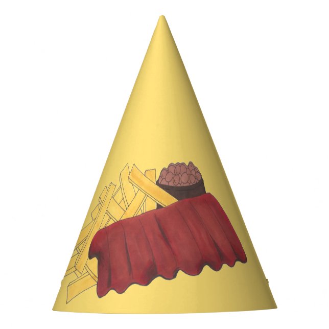 Kansas City Memphis GRILLEN Barbecue Spare Ribs Fe Partyhütchen (Vorderseite)