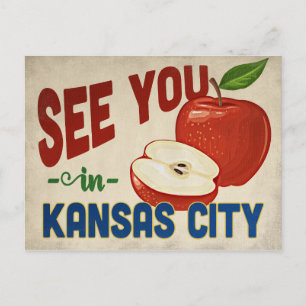 Kansas City Missouri Apple - Vintage Travel Postkarte