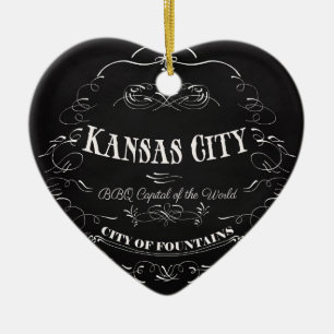Kansas City Missouri - BBQ-Hauptstadt der Welt Keramikornament