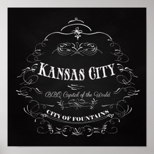 Kansas City Missouri - BBQ-Hauptstadt der Welt Poster
