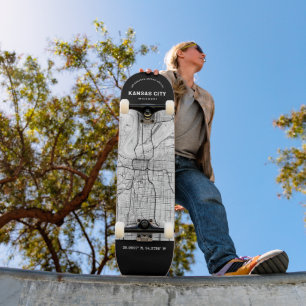 Kansas City, Missouri City Map Skateboard