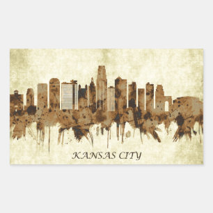 Kansas City Missouri Cityscape Rechteckiger Aufkleber
