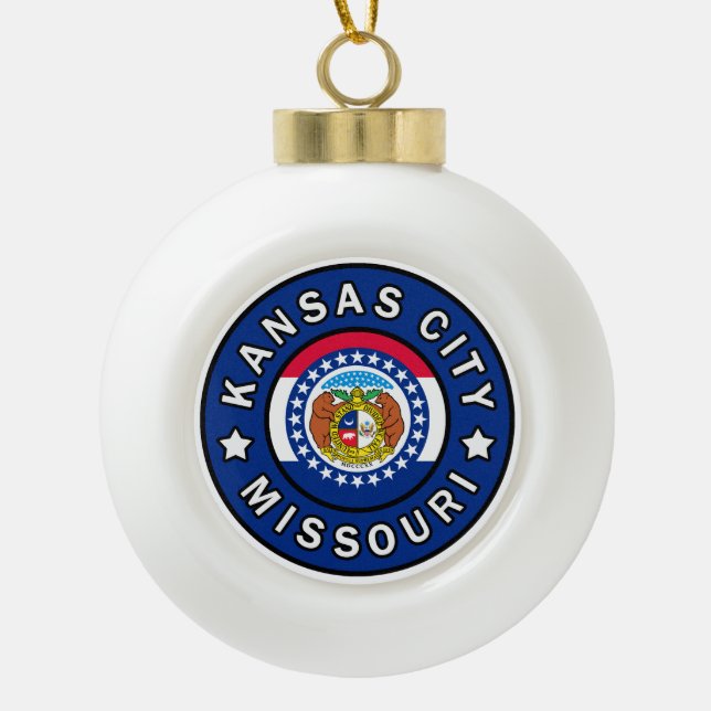 Kansas City Missouri Keramik Kugel-Ornament (Vorderseite)