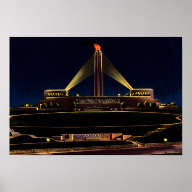 Kansas City Missouri Liberty Memorial by Night Poster (Vorne)