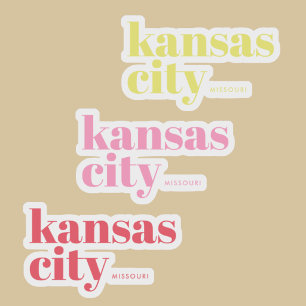 Kansas City Missouri modern rosa gelb Aufkleber