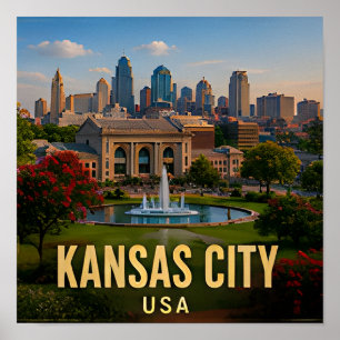 Kansas City Missouri Park Reise Geschenk Poster