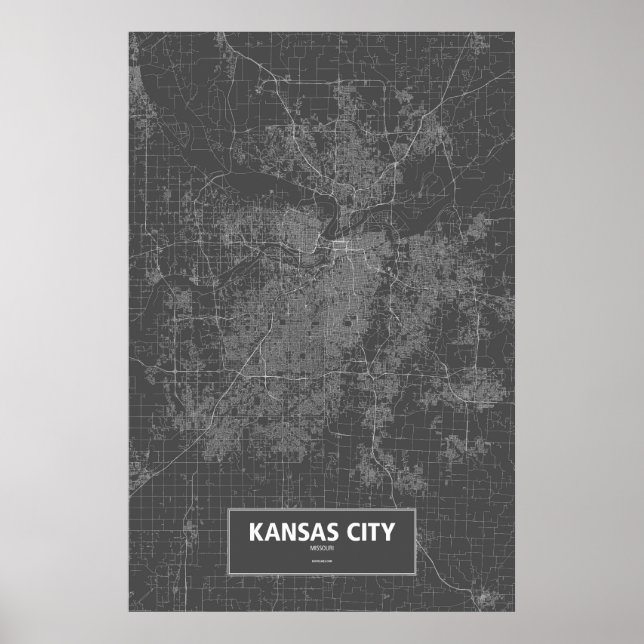 Kansas City, Missouri (schwarz weiß) Poster (Vorne)