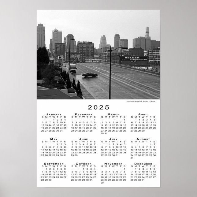 Kansas City, Missouri Skyline 2025 - Kalender Poster (Vorne)