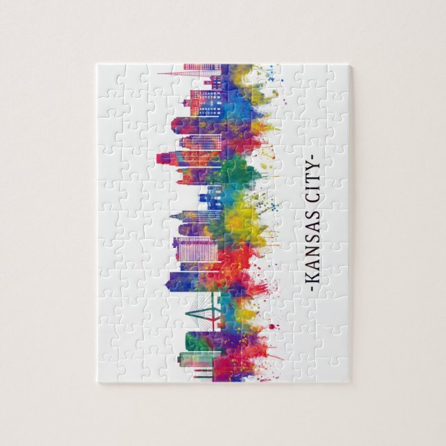 Kansas City Missouri Skyline Puzzle (Vertikal)